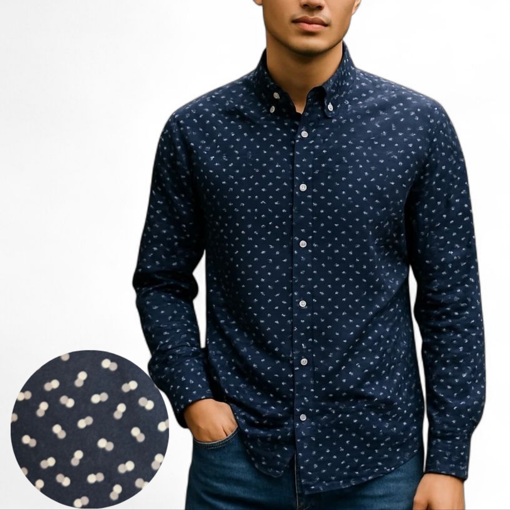 Julian & Mark Shirt Mens Large Stretch Button Up Long Sleeve Preppy Nautical